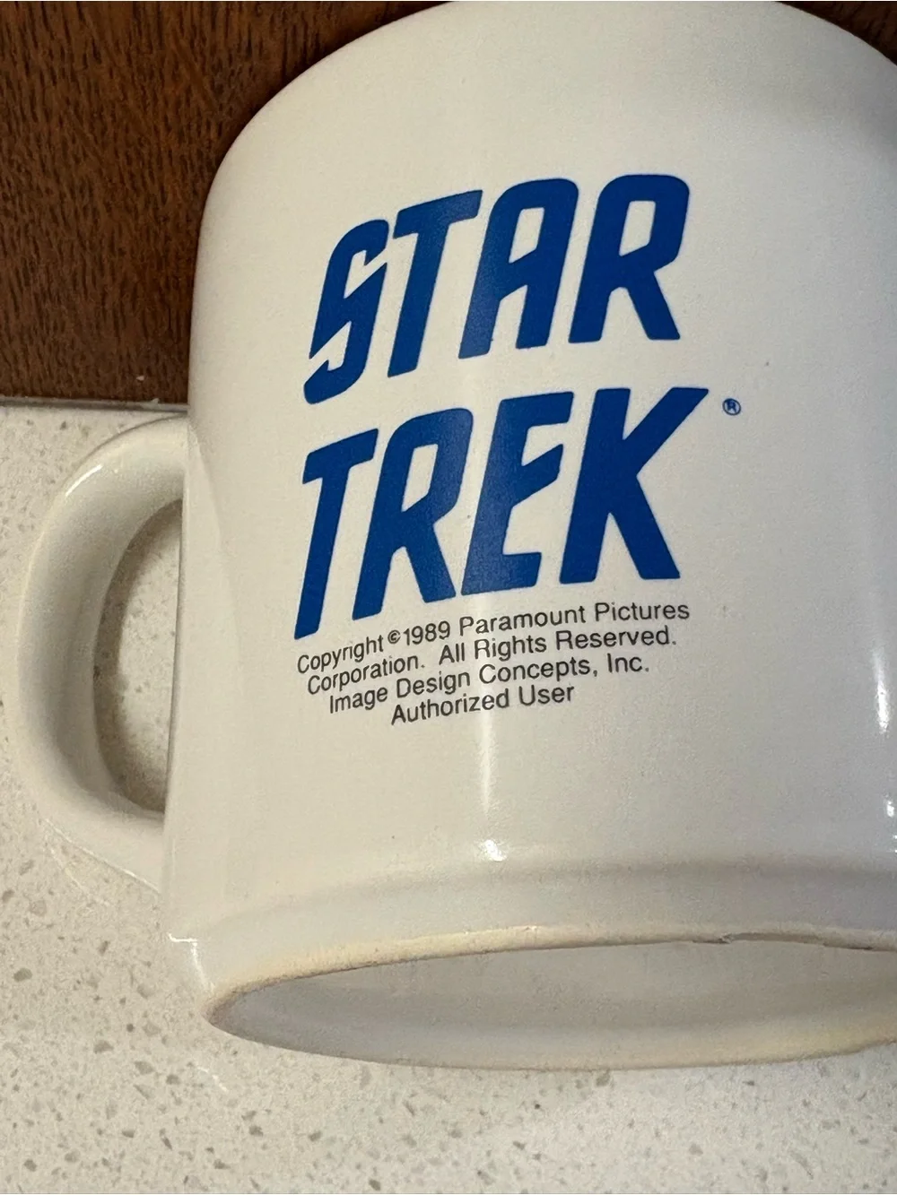Star Trek White Ceramic Mug with Blue Logo
